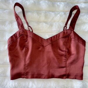 ABERCROMBIE & FITCH NEW S Satin Sweetheart Corset Stretch Crop Top Sleeveless